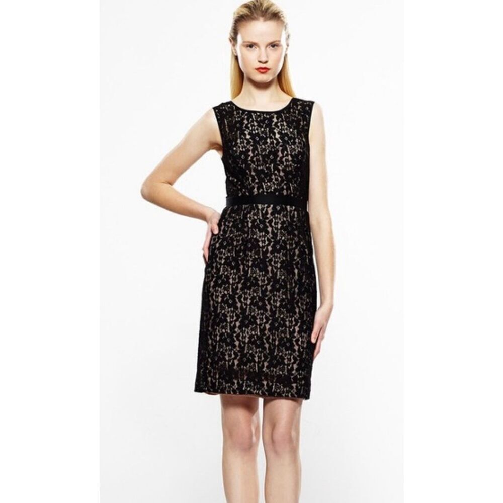 BCBG Maxazria Black Alice Lace Sleeveless Dress Size 2